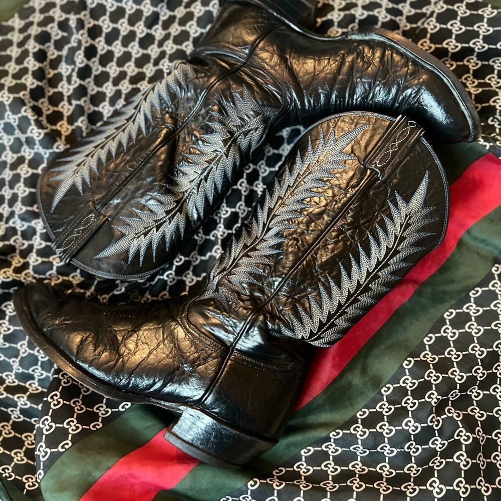 Tony Lama Black Elephant Skin Boots